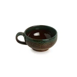 ExclusiveLane 'Amber & Teal' Studio Pottery Soup Bowls With Spoons In Ceramic (Set Of 2) image 4