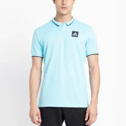 Adidas Blue Slim Fit Printed Sports Polo-image-27