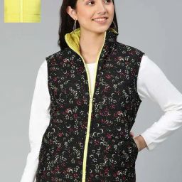 Oxolloxo Black Regular Fit Printed Reversible Jacket-picture-33