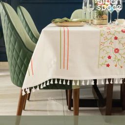 Urban Space Cotton Manjari Multicolor Embroidered Table Cover - 4 Seater-image-88