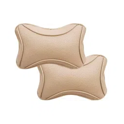 Auto Pearl Neck Rest for All Cars (Set of 2, Beige)-51