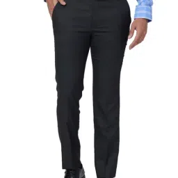 Park Avenue Black Super Slim Fit Texture Trousers-picture-45