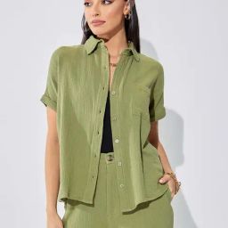 Styli Green Cotton Shirt-image-59
