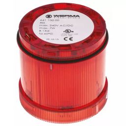 Werma Beacon Unit 641 Series Red Steady Effect 12-230 V AC/DC Filament Bulb AC DC IP65, 641.100.00-picture-1