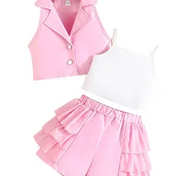 StyleCast x Revolte Girls Solid Clothing Set With Waistcoat-1