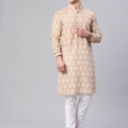 Majestic Man Floral Printed Thread Work Kurta-image-9