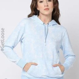 GAP Blue Regular Fit Printed Hooded Sweatshirt-image-13