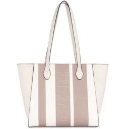 United Colors of Benetton Alize Beige Striped Tote Handbag-image-46