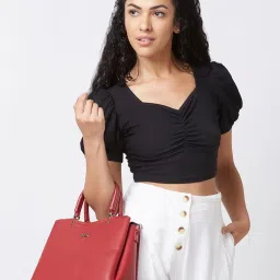 Globus Red Textured Medium Handbag image 2