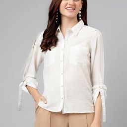 Latin Quarters Off White Regular Fit Shirt-image-36