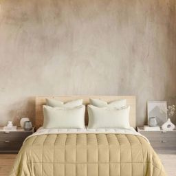 DDecor Beige & White 110 TC Cotton Double Reversible Quilt-picture-18