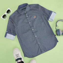 Pantaloons Junior Boys Insignia Blue Cotton Printed Full Sleeves Shirts-image-40