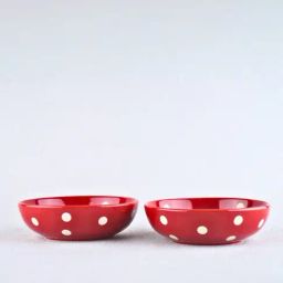 BlackCarrot Red Porcelain Snack Bowl - Set of 2 (750 ml)-35