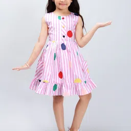 PINK MERMAID Print A-Line Dress-40