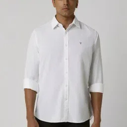Van Heusen White Slim Fit Self Pattern Shirt-picture-27