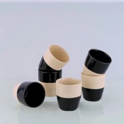 BlackCarrot Black & White Stoneware Kulhad - Set of 6 (150 ml)-42