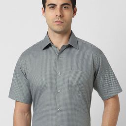 Van Heusen Men Checked Regular Fit Cotton Formal Shirt-image-81