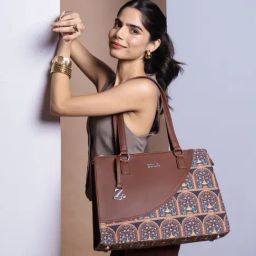 ZOUK Royal Indian Peacock Motif Printed Tote Handbag-image-40