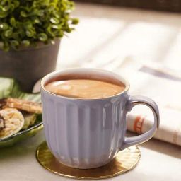 Pure Home and Living Purple Ceramic Ribbed Coffee Cups (0.23 L) - Set of 2-36