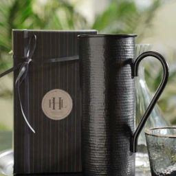 Pure Home and Living Grey Stainless Steel Matt Finish Hammered Pitcher (1.5 L)-12