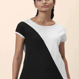 Ajile by Pantaloons Grey & Black Cotton Color-Block Sports Top-image-54