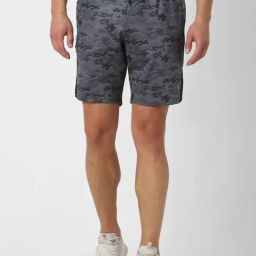 Van Heusen Flex Grey Regular Fit Printed Shorts-image-37