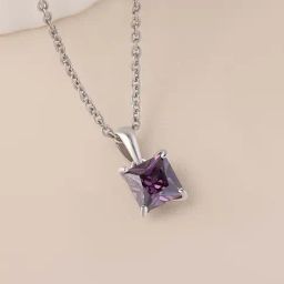 Ornate Jewels 925 Silver Square Purple Amethyst Necklace for Women-image-27