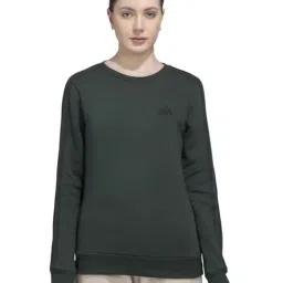 ADIDAS Green Cotton Plain Sports Sweatshirt-picture-39