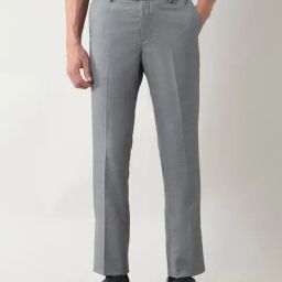 Arrow Grey Regular Fit Self Pattern Trousers-14