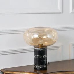 Whispering Homes Black Nefol Golden Metallic Table Lamp-12
