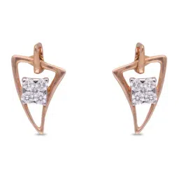 C. Krishniah Chetty Group Diamond 18k (750) Rose Gold Earrings for Women-picture-5