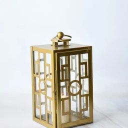 Whispering Homes Gold Lova Metal Lantern - Medium-10