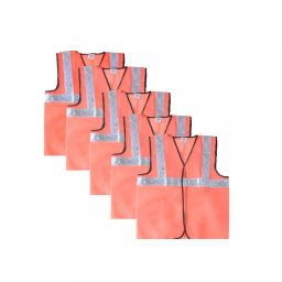 HEALTH SAFE HS-R-JACKET-ORANGE-VELCRO-5 Reflective Safety Jacket (Pack of 5)-image-75