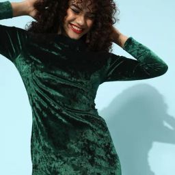 KASSUALLY Green Relaxed Fit Bodycon Dress-image-22