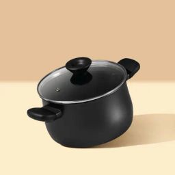 Meyer Midnight Black Aluminium Casserole with Lid (3.8 L)-6
