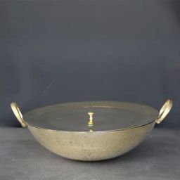 Indian Bartan Gold Brass Kadhai With Lid (1500ml)-45