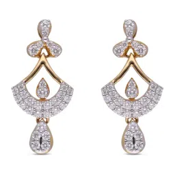 C. Krishniah Chetty Group Diamond 18k (750) Yellow Gold Earrings for Women-picture-6
