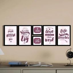 Art Street Black & Purple Motivational Quotes Life Is The Best Teacher Art Prints - Set of 6-36