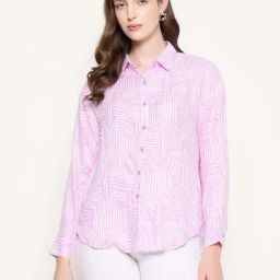 MADAME Purple Abstract Shirt-image-58