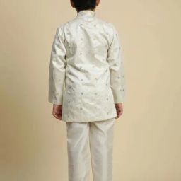Pro-Ethic Style Developer Boys White Sequence Full Sleeves Indowestern Sets image 2