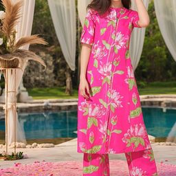Aaghnya Women Floral Printed Kurta with Palazzo-46