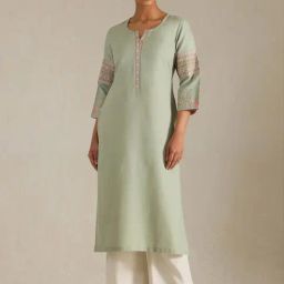Soch Sap Green Regular Fit Embroidered Kurtas-picture-20