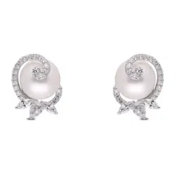 C. Krishniah Chetty Group Diamond 18k (750) White Gold Earrings for Women-picture-21