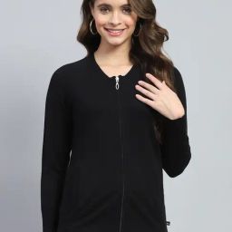 Monte Carlo Black Wool Blend Solid Full Sleeve Pullover-image-61