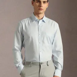 Louis Philippe Blue Cotton Regular Fit Shirt-picture-17
