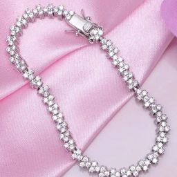 Zavya Abstract Elegance Rhodium Plated 925 Sterling Silver Bracelet-image-50