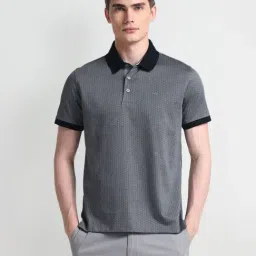 Arrow Grey Cotton Regular Fit Printed Polo T-Shirt-picture-47