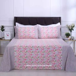 Shahenaz Yellow 120 TC Cotton Rangeela Double Bedsheet with 2 Pillow Covers-picture-15