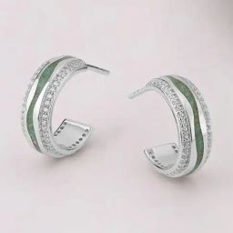 Mia by Tanishq 925 Silver Mosaic Magic Silver Hoop Earrings-image-59