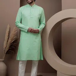 Dulha Ghar Men Mandairan Collar Kurta with Pyjamas-picture-7
